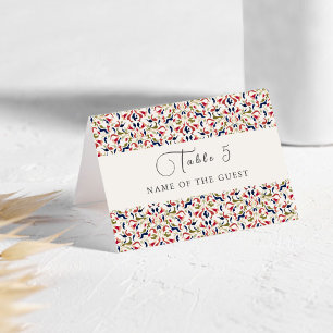 Rising Boho Indo Floral Mandala Wedding Place Card