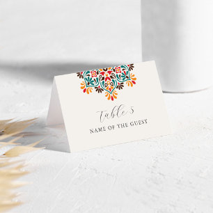 Rising Boho Indo Floral Mandala Wedding Place Card