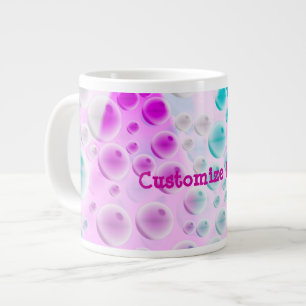 Rising Bubbles (Pink&Blue) Large Coffee Mug