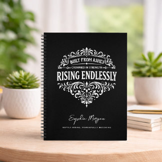 Rising Endlessly Women Vintage Typography Notebook