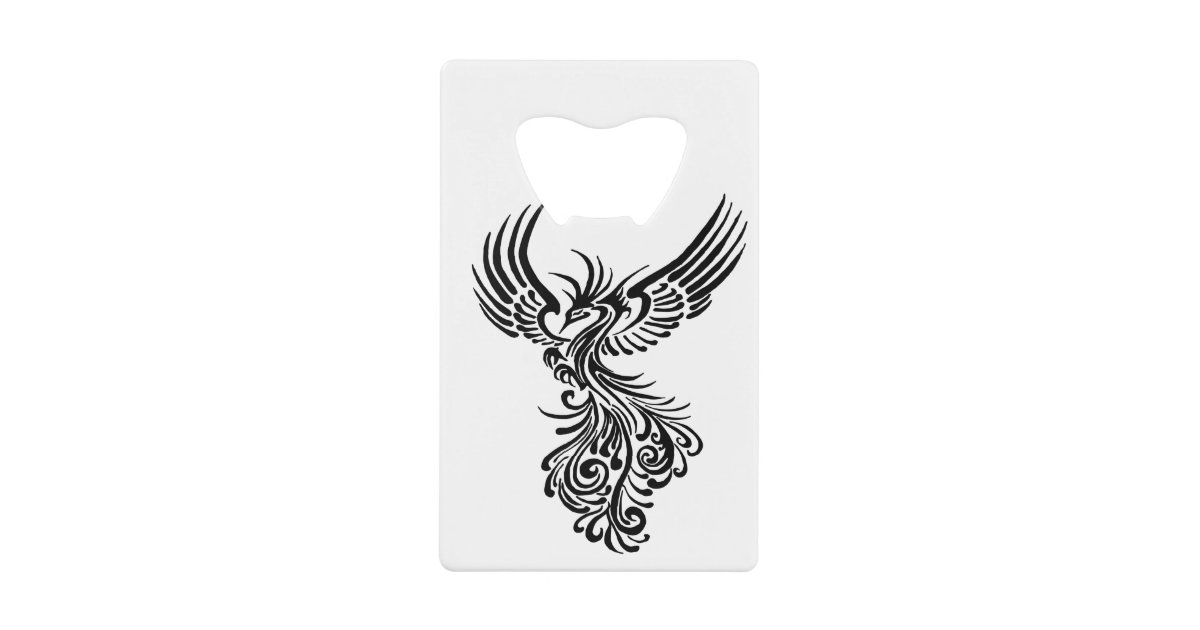 Rising From The Ashes Black Phoenix Tattoo Stencil Zazzle Co Nz