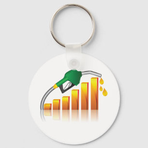 Rising Gas Prices Inflation Bar Chart Key Ring