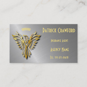 Rising Golden Phoenix Insurance Agent Or Agency Business Card