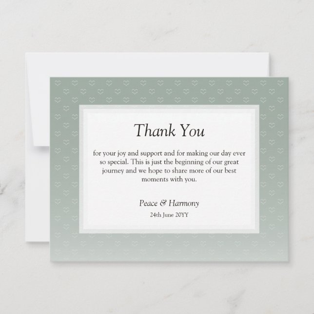 Rising Hearts Grey Thank You Card (Front)