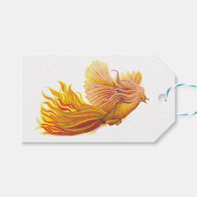 Rising Phoenix Bird  Gift Tags (Front (Horizontal))