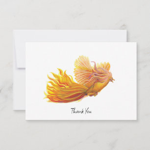 Rising Phoenix Bird Illustration Thank You Card
