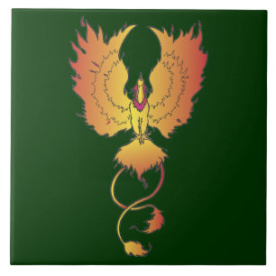 Rising Phoenix Decorative Accent Tile
