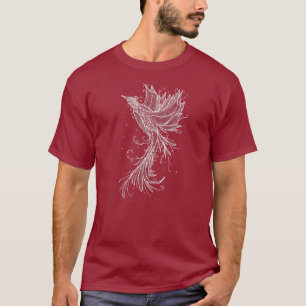 Rising Phoenix white Lineart T-Shirt