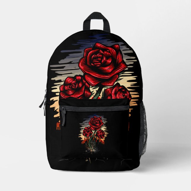 Rising Rose Printed Backpack (Front)