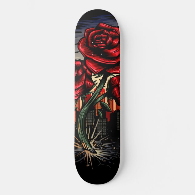 Rising Rose Skateboard (Front)