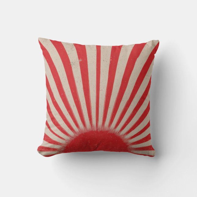 Rising Sun Background – Retro Vintage Rays Cushion (Front)