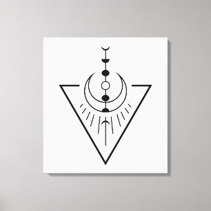 rising sun moon phases canvas print