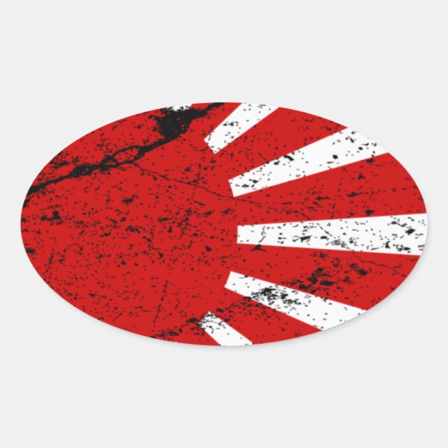 Rising Sun Oval Sticker (Front)