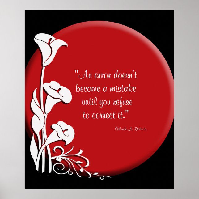 "Rising Sun" with Calla Lilies inspirational quote Poster (Front)