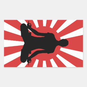 Rising Sun Yoga 4 meditation rectangle stickers
