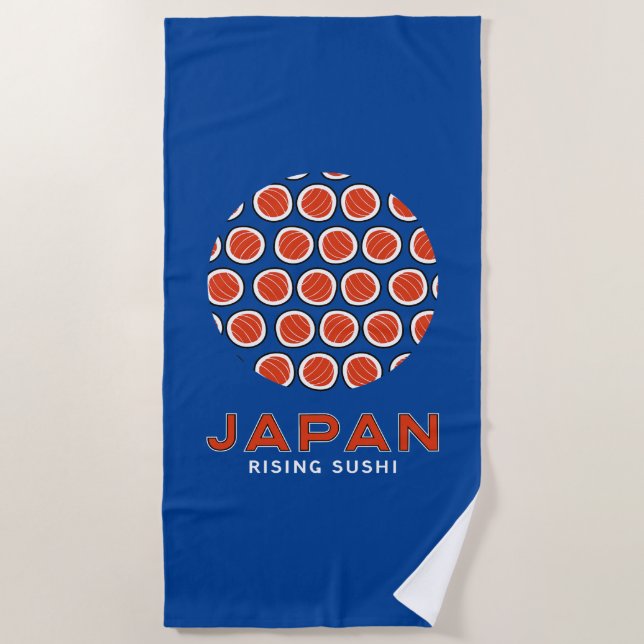 Rising Sushi Beach Towel (Front)