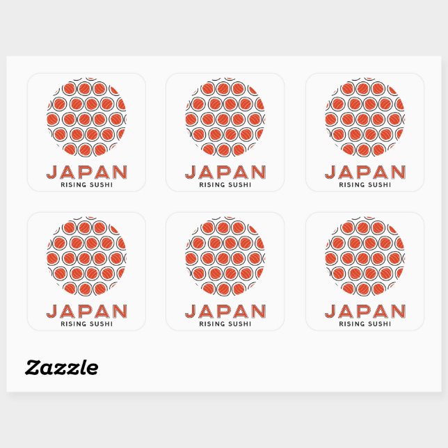 Rising Sushi Square Sticker (Sheet)