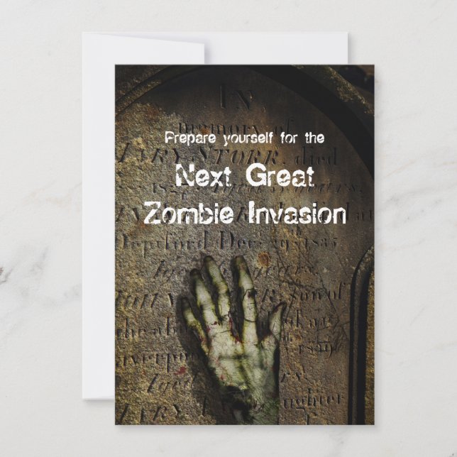 Rising Zombie Halloween Party Invitation (Front)