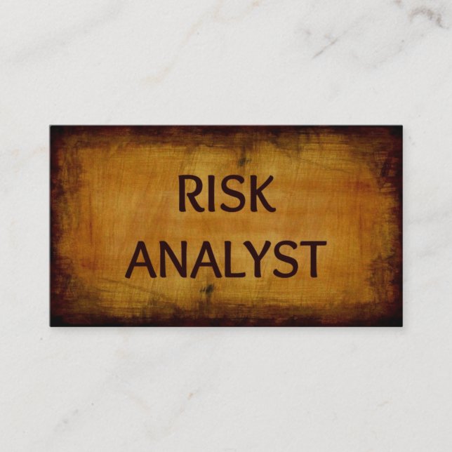 Risk Analyst Wood Grain Business Card (Front)