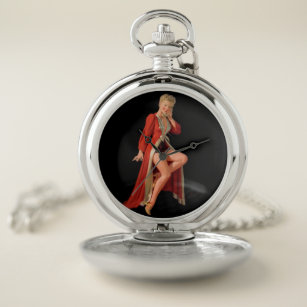 Risque ♡ Vintage pin up girl ♡     Pocket Watch