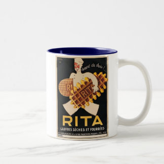Rita Biscuits Vintage Ad Two-Tone Coffee Mug
