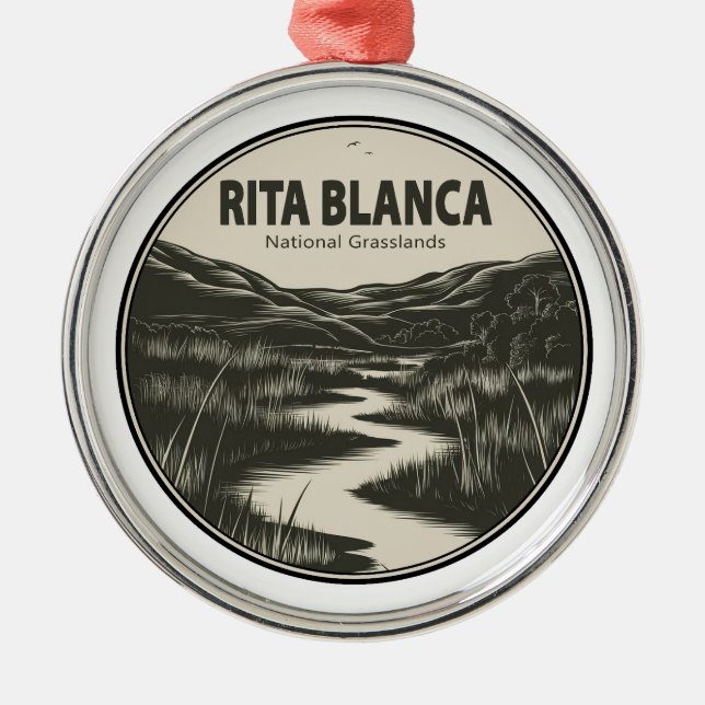 Rita Blanca National Grasslands Stream Metal Tree Decoration (Front)