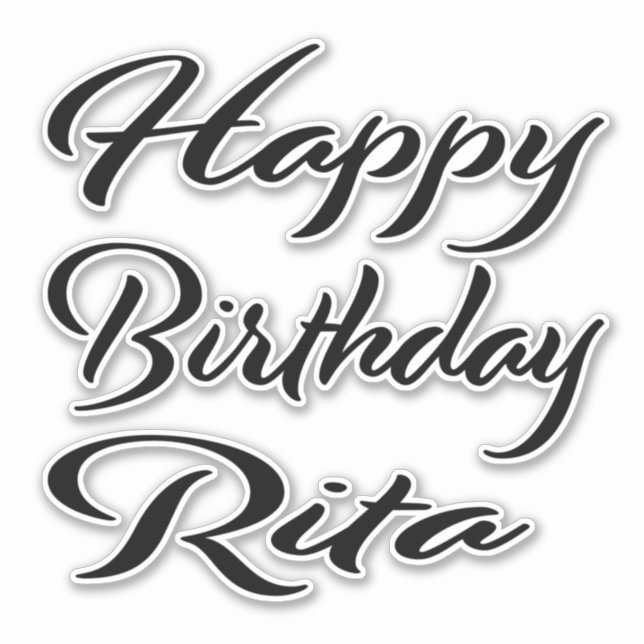 Rita Name First Name black Sticker Birthday (Front)