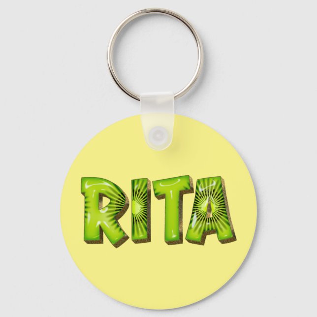 Rita Name Kiwi Design Keychain (Front)