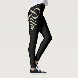 Rita white gold Handwriting trousers Leggings