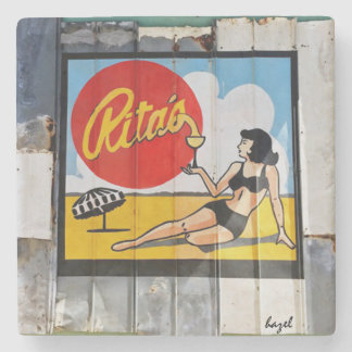 Rita's. Folly Beach, South Carolina Marble Coaster