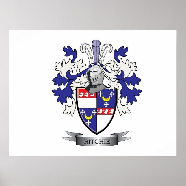 Ritchie Family Crest Coat of Arms Poster (Front)