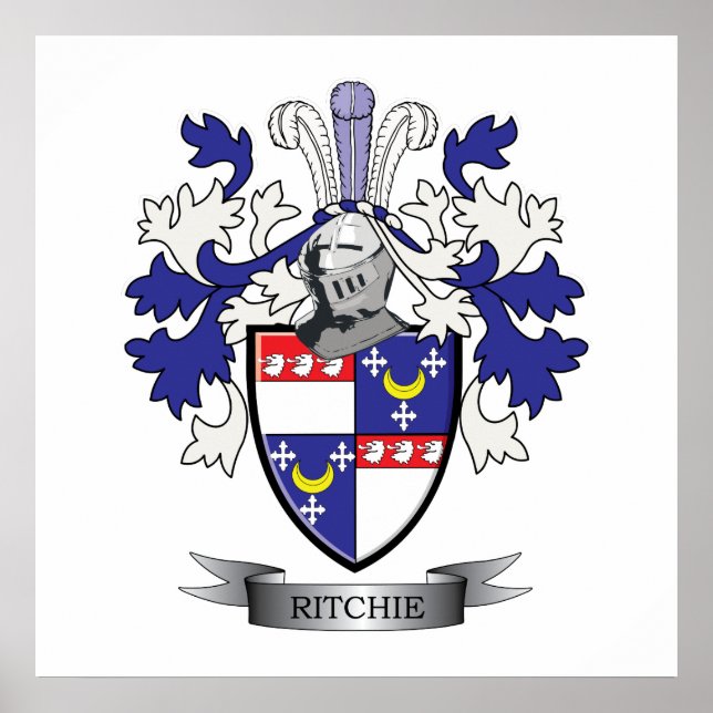 Ritchie Family Crest Coat of Arms Poster (Front)