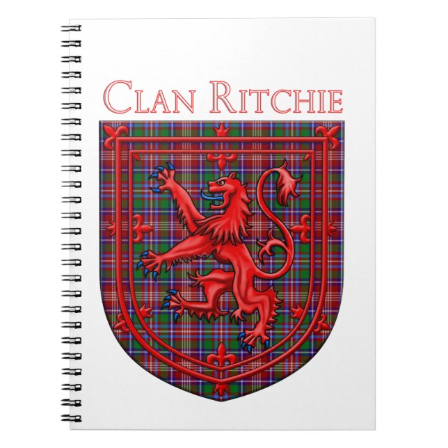 Ritchie Tartan Scottish Plaid Lion Rampant Notebook (Front)