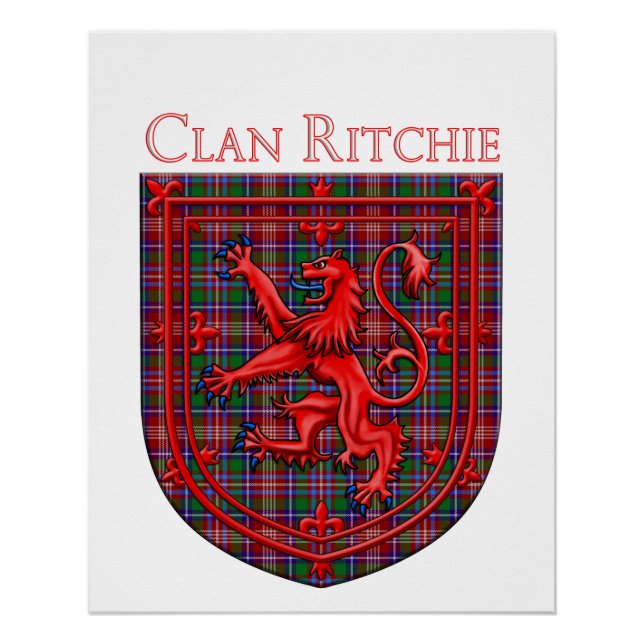 Ritchie Tartan Scottish Plaid Lion Rampant Poster (Front)