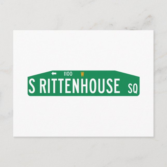 Rittenhouse Square, Philadelphia, PA Street Sign Postcard (Front)