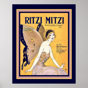 "Ritzi Mitzi" Art Deco Sheet Cover Print 16 x 20