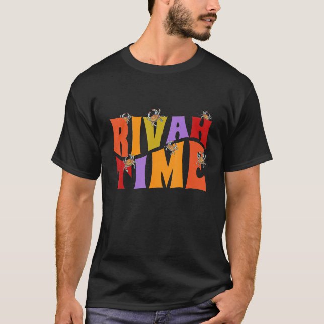 Rivah Time Retro Hippie Style With Blue Crab T-Shirt (Front)