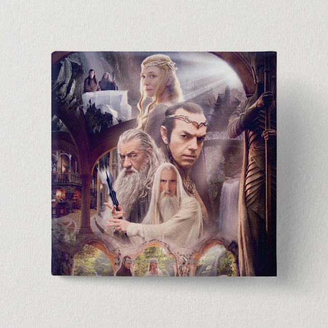Rivendell Character Collage 15 Cm Square Badge (Front)