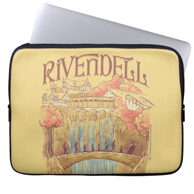 RIVENDELL™ Fellowship Watercolor Illustration Laptop Sleeve (Front)