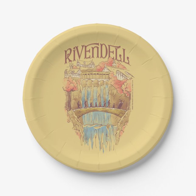 RIVENDELL™ Fellowship Watercolor Illustration Paper Plate (Front)