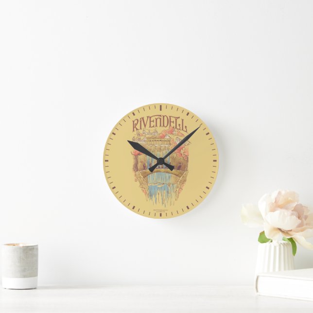 RIVENDELL™ Fellowship Watercolor Illustration Round Clock (Home)