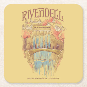 RIVENDELL™ Fellowship Watercolor Illustration Square Paper Coaster