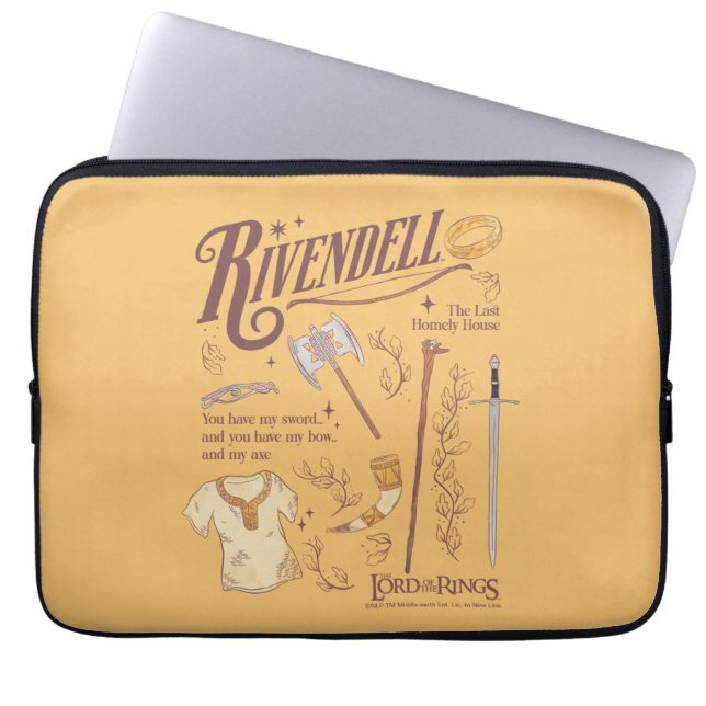 RIVENDELL™ Watercolor Collage Graphic Laptop Sleeve (Front)