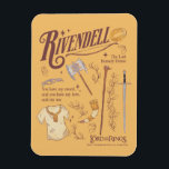 RIVENDELL™ Watercolor Collage Graphic Magnet<br><div class="desc">Journey across Middle-Earth™ with this beautifully illustrated Lord of the Rings™ design featuring Rivendell™. Featuring an artful collection of iconic elements — including an Elven blade, bow, axe, staff, and the One Ring — this collage captures the strength, unity, and quiet wisdom found within the Fellowship. Meaningful phrases like “You...</div>