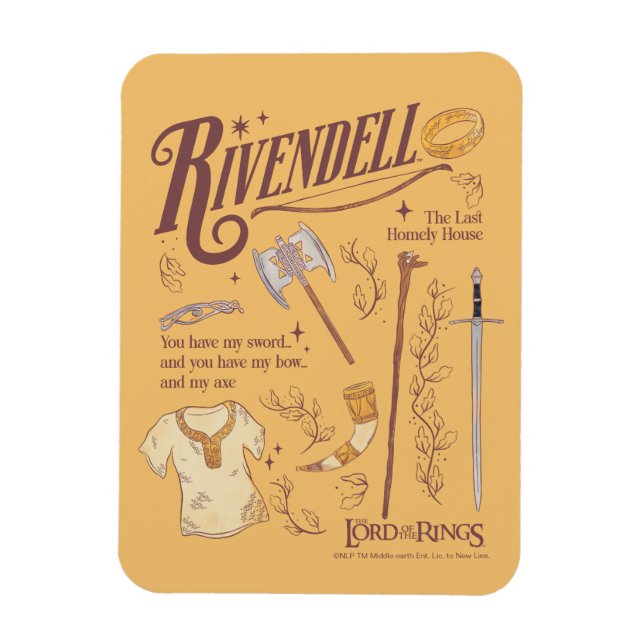 RIVENDELL™ Watercolor Collage Graphic Magnet (Vertical)