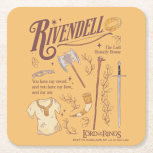 RIVENDELL™ Watercolor Collage Graphic Square Paper Coaster