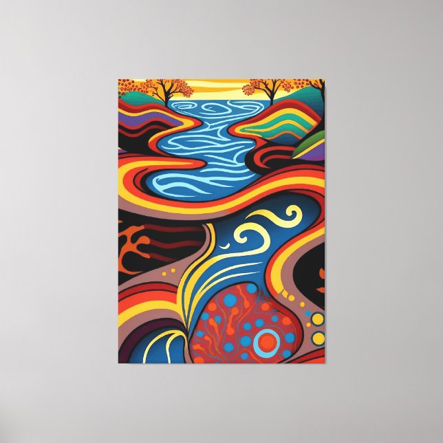 River, Aboriginal, dreamtime. Canvas Print (Front)