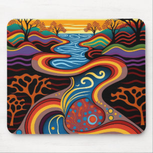 River, Aboriginal, dreamtime. Mouse Pad