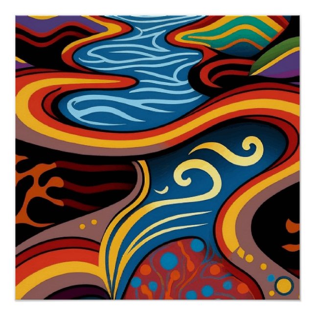 River, Aboriginal, dreamtime. Poster (Front)