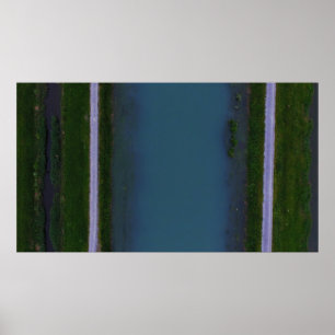 River along the road poster
